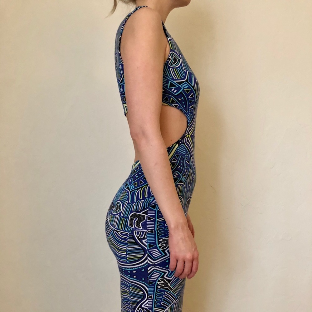 Mara Hoffman cut out back blue maxi dress sz S